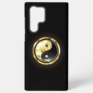 Gold Yin Yang auf schwarz Samsung Galaxy Hülle