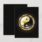 Gold Yin Yang auf schwarz Save The Date (Vorne/Hinten)