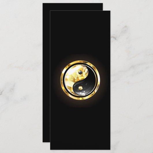 Gold Yin Yang auf schwarz Save The Date (Vorne/Hinten)