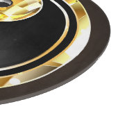 Gold Yin Yang auf schwarz Schneidebrett (Ecke)