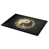 Gold Yin Yang auf schwarz Schneidebrett (Ecke)