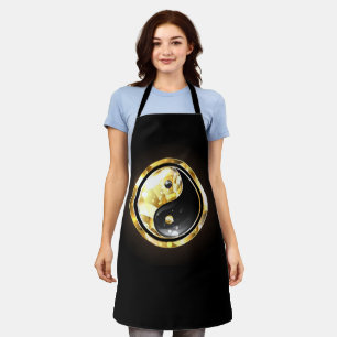 Gold Yin Yang auf schwarz Schürze