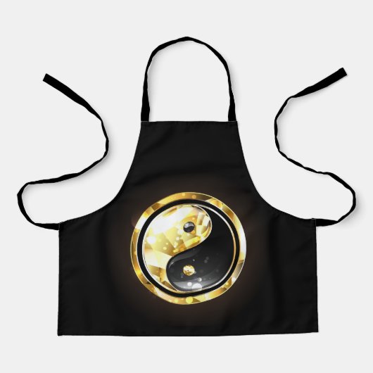 Gold Yin Yang auf schwarz Schürze (Vorderseite)