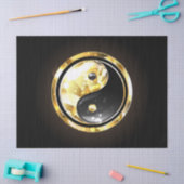 Gold Yin Yang auf schwarz Seidenpapier (Basteln)