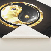 Gold Yin Yang auf schwarz Sherpadecke (3/4)