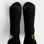 Gold Yin Yang auf schwarz Socken (Oben)
