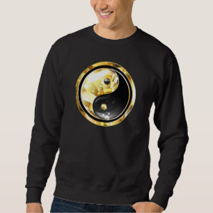 Gold Yin Yang auf schwarz Sweatshirt