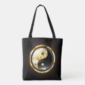 Gold Yin Yang auf schwarz Tasche (Rückseite)