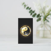 Gold Yin Yang auf schwarz Terminkarte (Stehend Vorderseite)