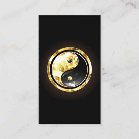 Gold Yin Yang auf schwarz Terminkarte (Vorderseite)