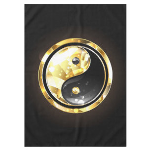 Gold Yin Yang auf schwarz Tischdecke