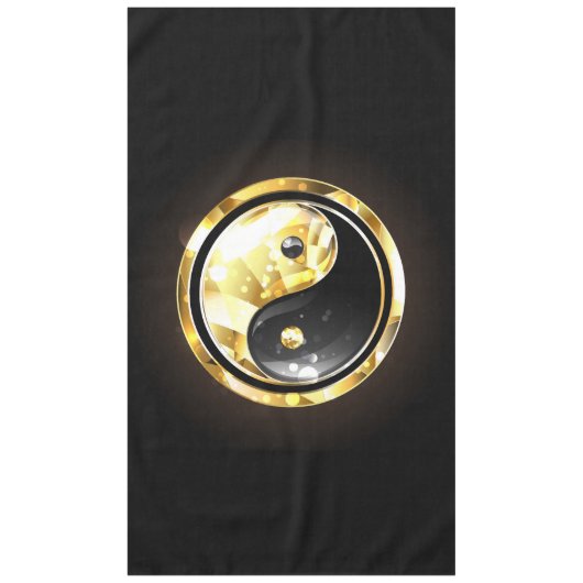 Gold Yin Yang auf schwarz Tischdecke (Vorderseite)