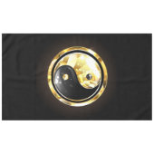 Gold Yin Yang auf schwarz Tischdecke (Vorderseite (Horizontal))