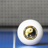 Gold Yin Yang auf schwarz Tischtennisball (Netto)