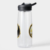 Gold Yin Yang auf schwarz Trinkflasche (Links)
