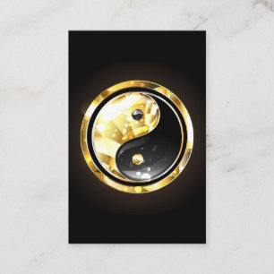 Gold Yin Yang auf schwarz Visitenkarte