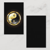 Gold Yin Yang auf schwarz Visitenkarte (Vorne/Hinten)
