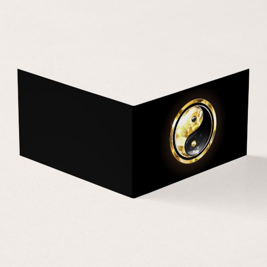 Gold Yin Yang auf schwarz Visitenkarten (Vorderseite)