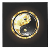 Gold Yin Yang auf schwarz Würfel (Rechts)