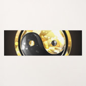 Gold Yin Yang auf schwarz Yogamatte (Rückseite (Horizontal))