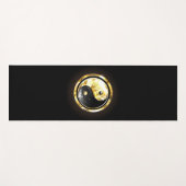 Gold Yin Yang auf schwarz Yogamatte (Vorderseite (Horizontal))