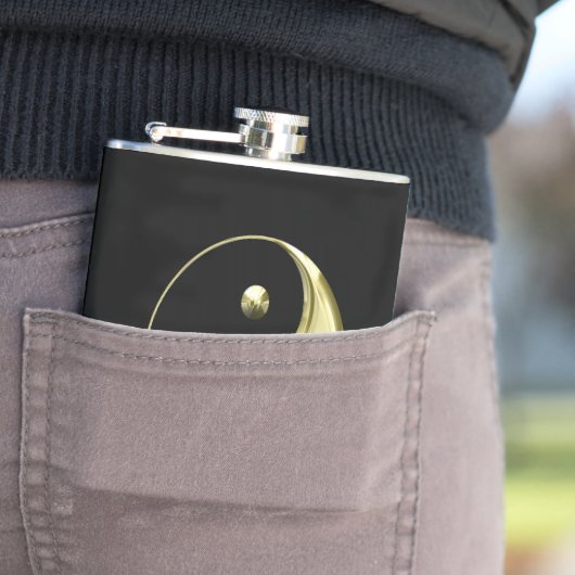 Gold Yin Yang Flachmann (Beispiel)