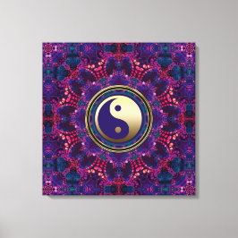 Gold Yin Yang Lila Indigo Ocho Energy Mandala Leinwanddruck