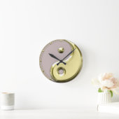 Gold Yin Yang Runde Wanduhr (Zuhause)