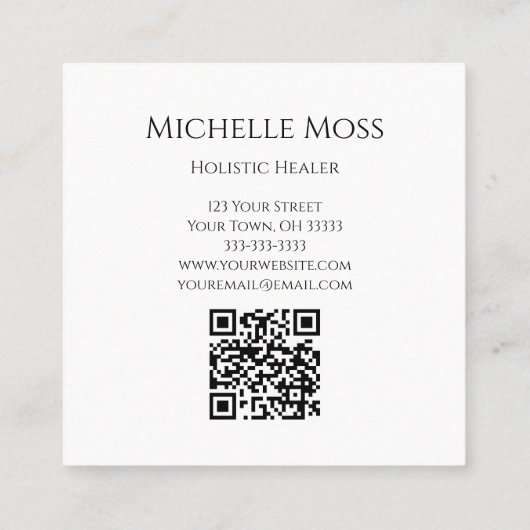 Gold Yin Yang Symbol Holistischer Heiler QR-Code Quadratische Visitenkarte (Rückseite)