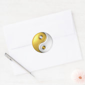 Gold Ying Yang Runder Aufkleber (Umschlag)