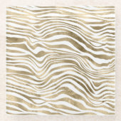 Gold Zebra Animal Print       Glasuntersetzer (Vorderseite)