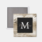 Gold Zebra Animal Print Monogram Magnet (Vorderseite/Rückseite)