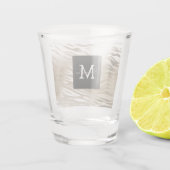 Gold Zebra Animal Print Monogram Schnapsglas (Rückseite)