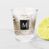 Gold Zebra Animal Print Monogram Schnapsglas (Vorderseite)
