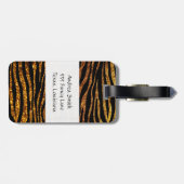 Gold Zebra, Glitter Zebra, Zebra Print, Your Name Gepäckanhänger (Rückseite horizontal)