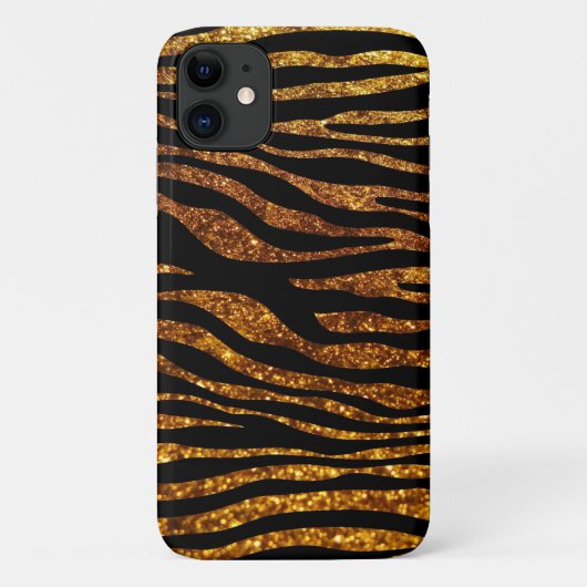 Gold Zebra, Glitzer Zebra, Zebra Print, Streifen Case-Mate iPhone Hülle (Rückseite)