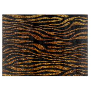 Gold Zebra, Glitzer Zebra, Zebra Print, Streifen Schneidebrett