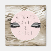 Gold Zebra Glitzy Silver Sparky Augen Magnet (Vorne)