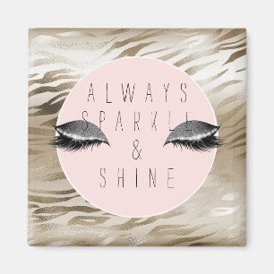 Gold Zebra Glitzy Silver Sparky Augen Magnet