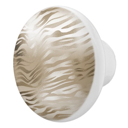 Gold Zebra & Leopard Print Ombre         Keramikknauf (Rechts)