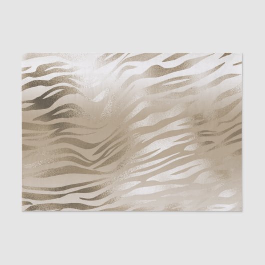 Gold Zebra & Leopard Print Ombre Seidenpapier (Vorderseite)