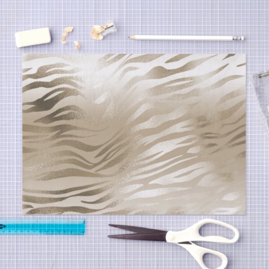 Gold Zebra & Leopard Print Ombre Seidenpapier (Handwerk)