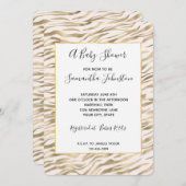 Gold Zebra Print Baby Dusche Einladung (Vorne/Hinten)