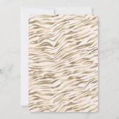 Gold Zebra Print Baby Dusche Einladung (Rückseite)
