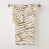 Gold Zebra Print Badhandtuch Set (Insitu)