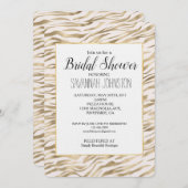 Gold Zebra Print Brautparty Einladung (Vorne/Hinten)