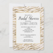 Gold Zebra Print Brautparty Einladung (Vorderseite)