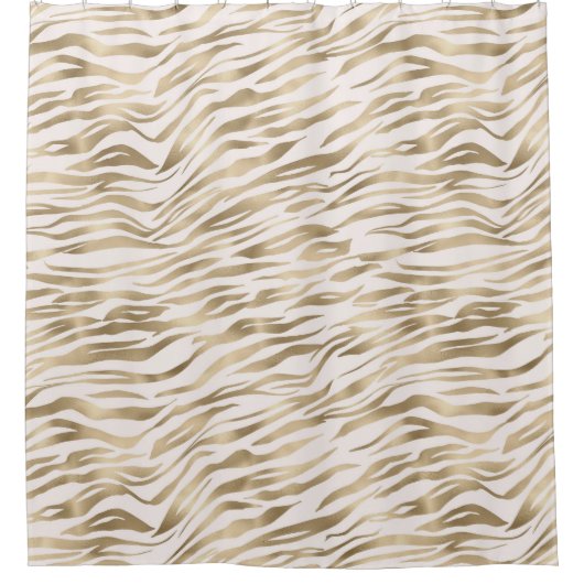 Gold Zebra Print Duschvorhang (Vorderseite)