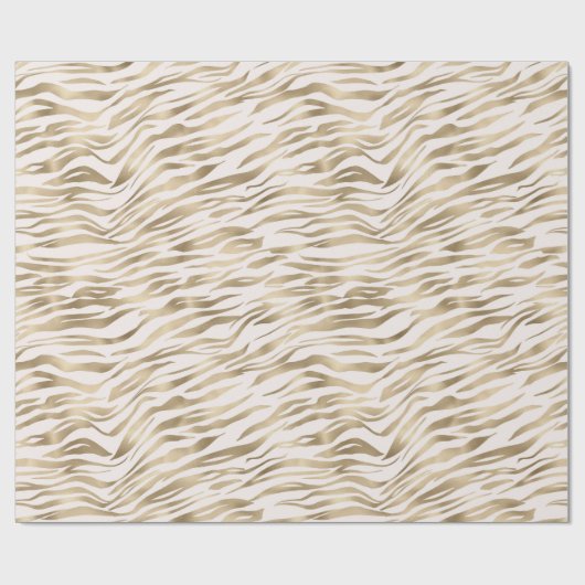 Gold Zebra Print Geschenkpapier (Flach)