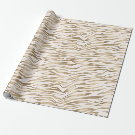 Gold Zebra Print Geschenkpapier (Ungerollt)